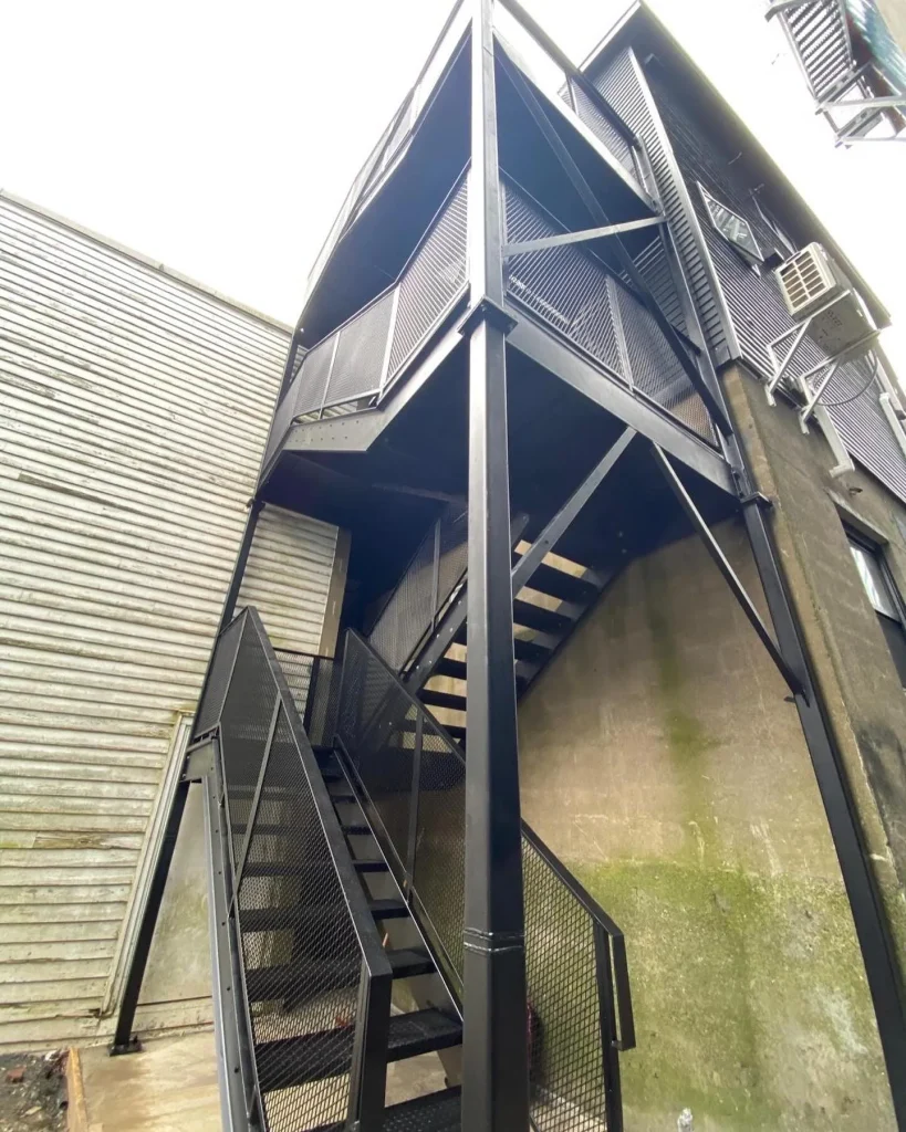 Exterior steel stair and support frame by BriteArc Fabricators