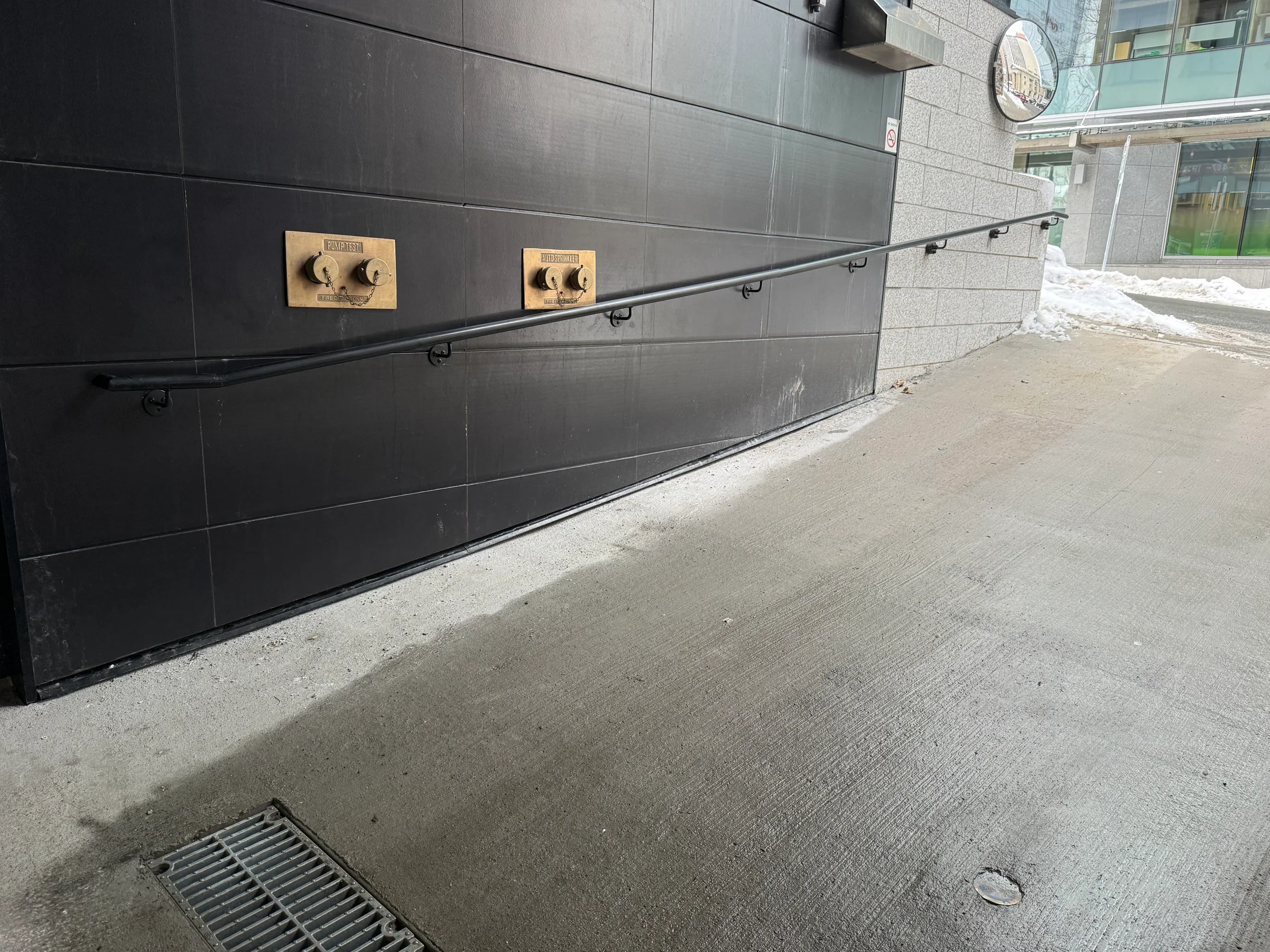 Continuous handrail system along a service route by BriteArc Fabricators