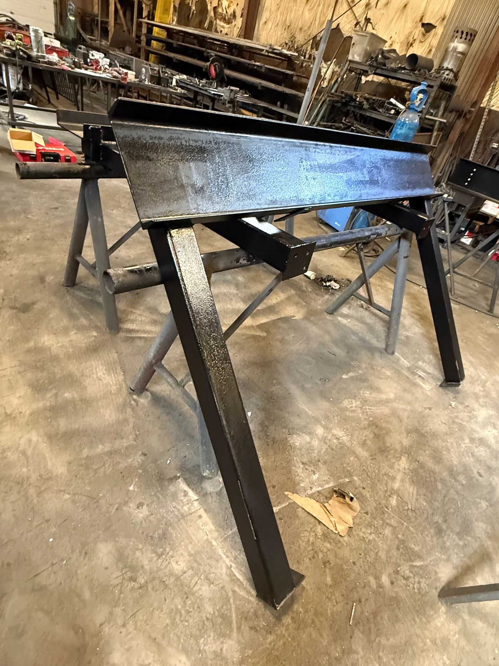 Fabricated landing frame in the shop by BriteArc Fabricators