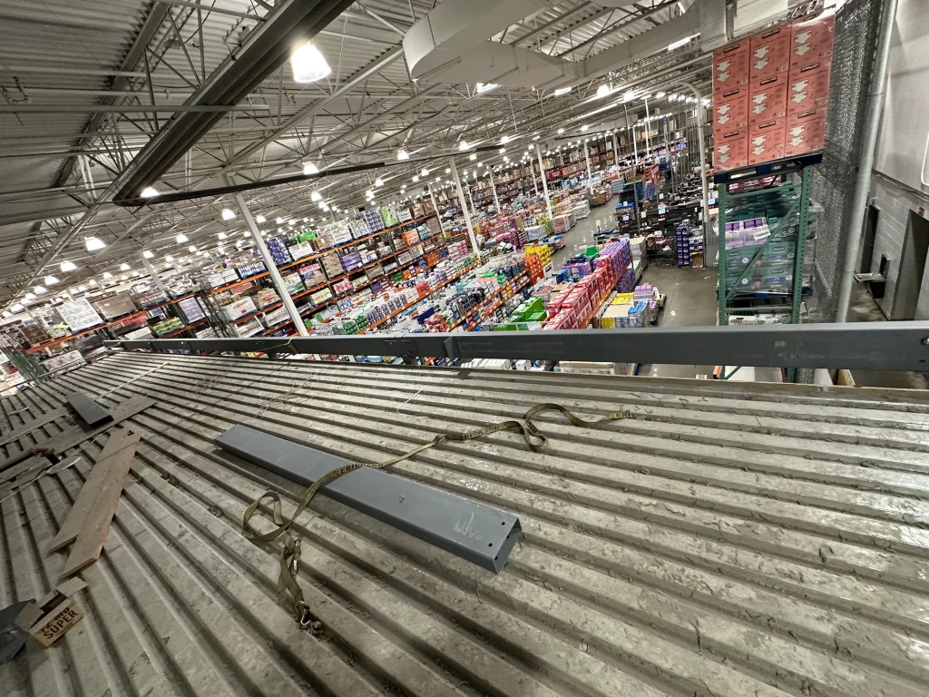 Elevated access steelwork above the warehouse floor by BriteArc Fabricators