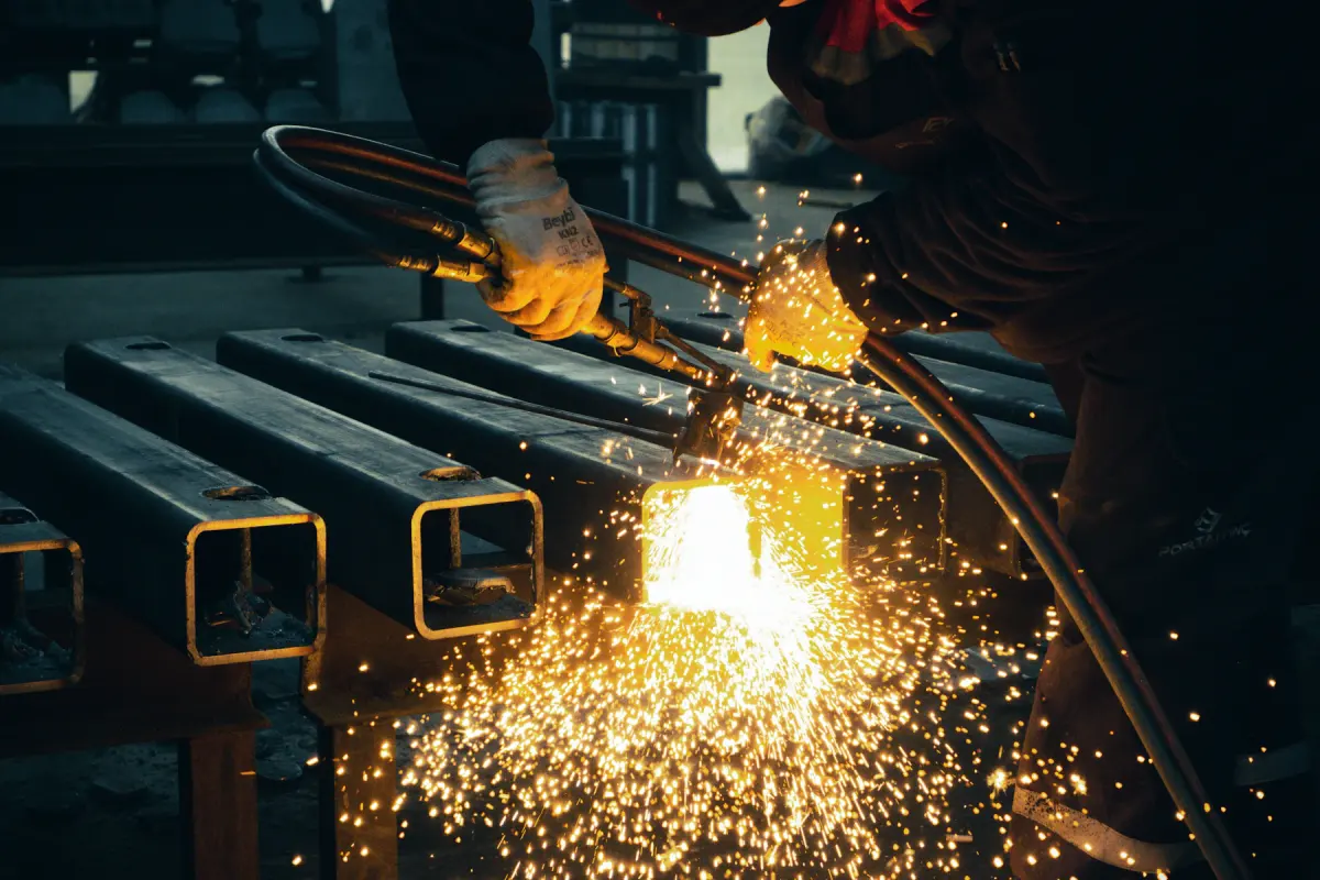 Welder completing a steel repair