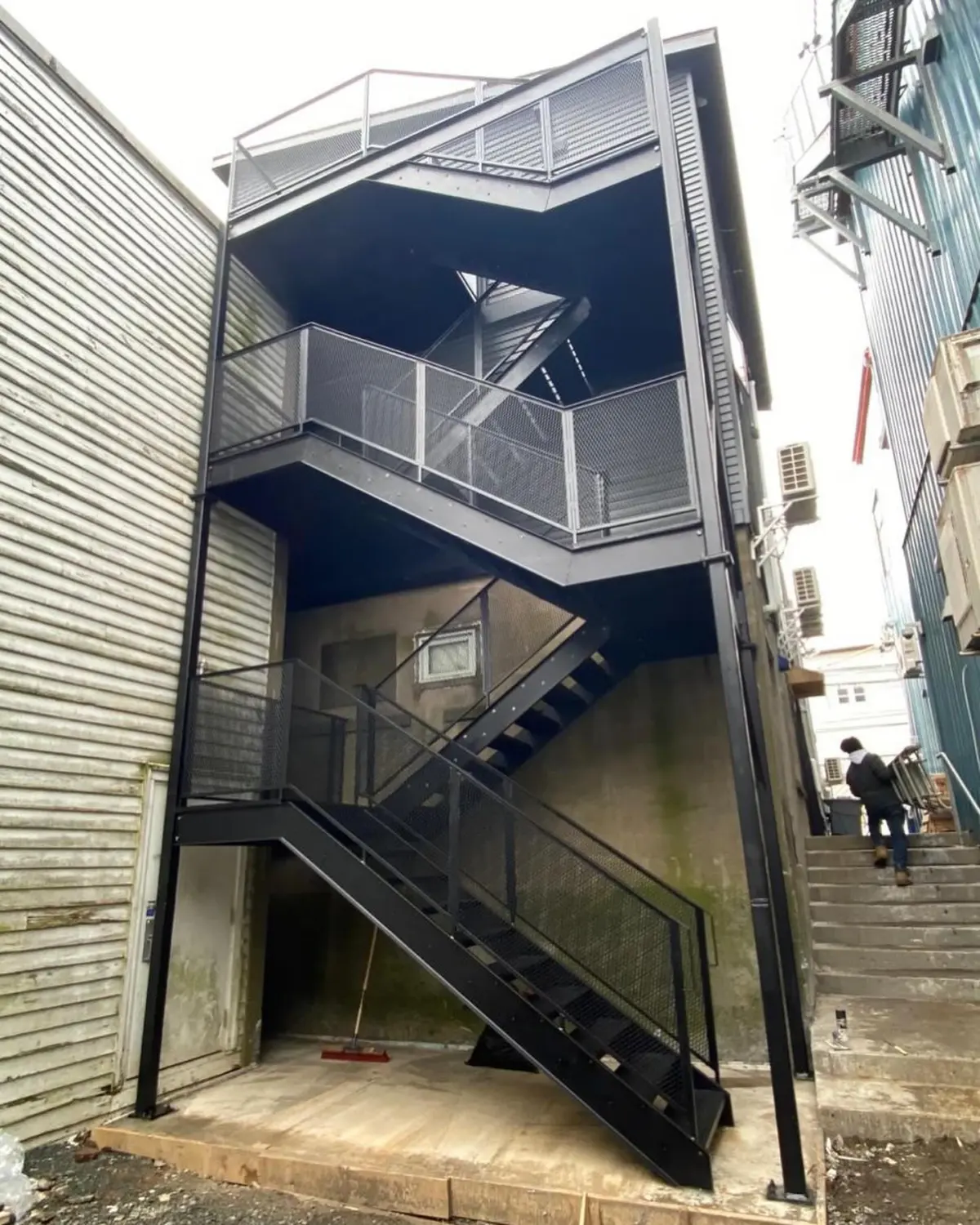 Exterior steel stair and access structure fabricated by BriteArc